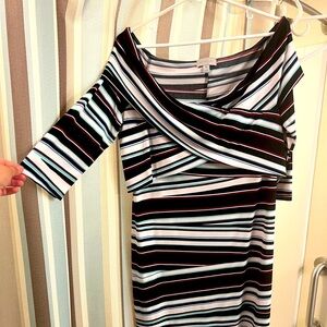 Belle Sky stripped off the shoulder cocktail dress